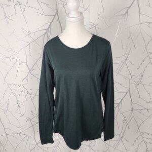 Segments Green 100% Merino Wool Round Neck Baselayer Long Sleeve